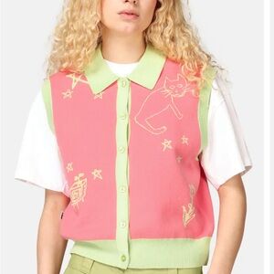 Stardust Vest from Obey.  Regular fit varsity vest with embroidery.